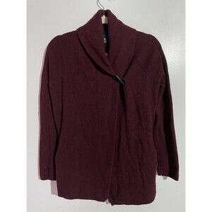 Adrienne Vittadini Cardigan S Yak Hair Wool Burgundy Quite Luxury Minimalist